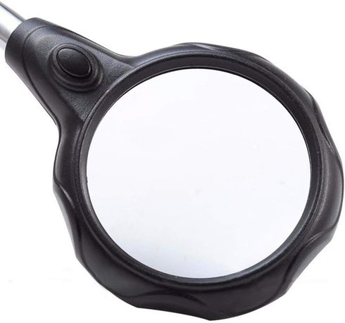 Desk Magnifier Loupe, Tabletop 3.5X 12x 3rd Helping Hand Soldering Tools LED Iron Stand Lens Magnifying Glass with 2 LED Lights, Adjustable Lockin...