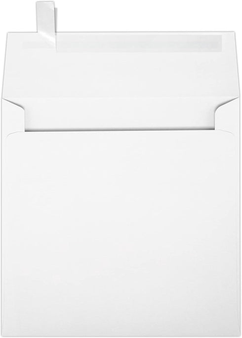 LUXPaper Square Invitation Envelopes | Peel & Press | 5 1/2" x 5 1/2" | Bright White | 80lb. Text | 50 Qty...