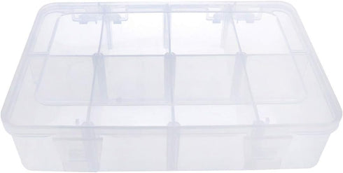 12 Grids Divided Storage Container Adjustable Hard Plastic Component Case with Removable Dividers for Items Organizing Storing...
