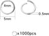 1000 Pcs 5mm Open Jump Rings Silver Plated Jump Rings for Jewelry Making Single Ring Bulk for DIY Craft Earring Necklace Bracelet Pendant Choker J...