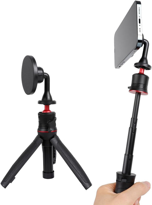 Magnetic Phone Tripod Mount Adapter with 1/4"-20 Hole Compatible with MagSafe for iPhone 15 14 13 12 Plus Pro Max Mini Series,Magsafe Case, Selfie...