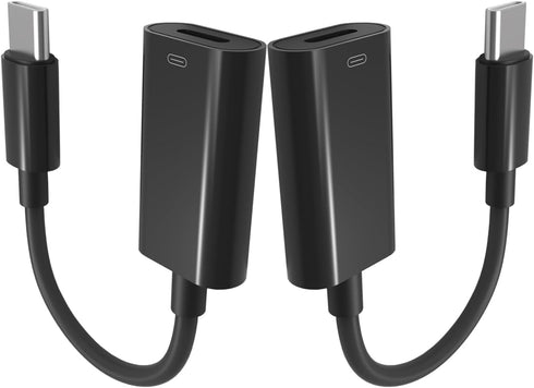 USB C Male to Lightning Female Adapter 2-PACK, USB C to Lightning Headphone Converter for Audio Compatible with iPhone 15 Series, iPad Pro, MacBoo...