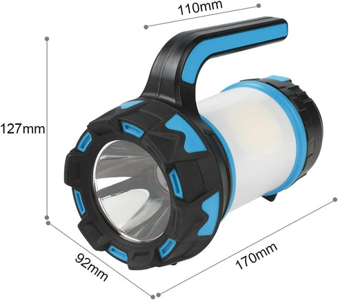 Camping Lantern, Rechargeable Flashlight with 1000 LM, 6 Modes LED Torch Outdoor Searchlight Tent Light, IPX5 Waterproof Emergency Light with 4000...