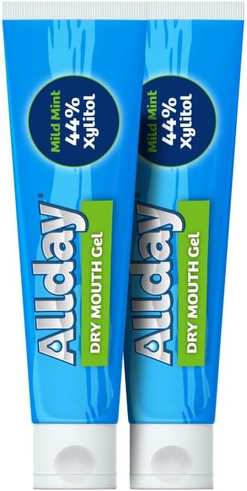 Allday Dry Mouth Gel - Maximum Strength Xylitol, Fast Acting, Non-Acidic (2 Tubes Inside One Box)...