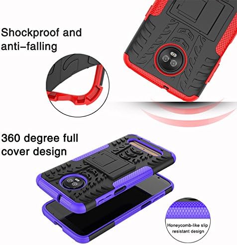 Yiakeng for Moto Z3 Case, Moto Z3 Play Case, Dual Layer Shockproof Slim Protective with Kickstand Hard Phone Case Cover for Motorola Moto Z3 (Blue...