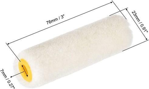 uxcell Paint Roller Cover 3 Inch 76mm Mini Wool Brush for Household Wall Painting Treatment 12pcs...