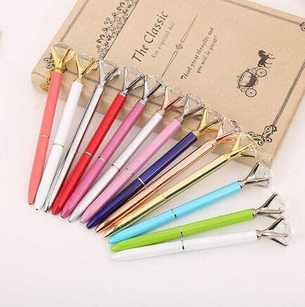 Big Diamond Crystal Pen Gem Ballpoint pens ring wedding Metal BallPen Kawaii Magical Pen Fashion School Office Supplies 1.0mm School Pen...