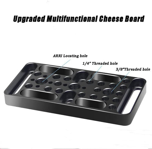 Cheese Plate Camera Mounting Plate with 1/4"& 3/8" Universal Type Positioning Hole Expansion Cheese Plate PTZ Quick mounting Plate...