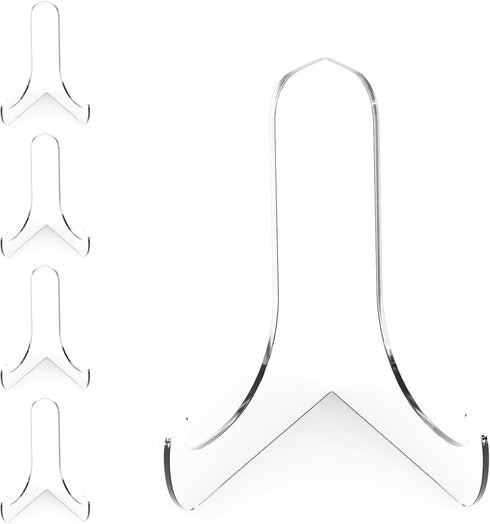 60-Degree Angle Acrylic Plate Stand, 3 Inch 5PC Clear Acrylic Display Easel, Clear Tablet Holder for Displaying,3" H x 3.125" W x 2.5" D (5 Pack)...