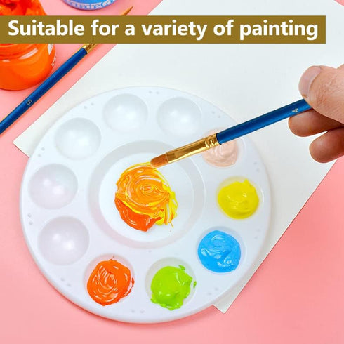 15 Pack Paint Tray Palettes for Kids, Plastic White Palettes for Students, Paint Holder, Paint Supplies...