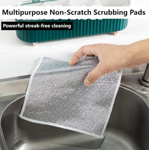 Poshzon Cleaning Cloths, Hevito Multipurpose Wire Miracle Cleaning Cloths, Multipurpose Wire Dishwashing Rags for Wet and Dry, for washing dishes,...