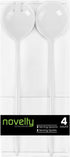 Novelty Servware White Plastic Serving Set - Includes: 2 Serving Spoons, 2 Serving Sporks - Chic Design, Pect for Parties, Events, Wedding, Entert...