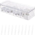 Yesesion Clear Plastic Cable Organizer Box with Adjustment Compartments, Desk Accessories Storage Case with Lid and 10 Wire Ties for Drawer, Offic...