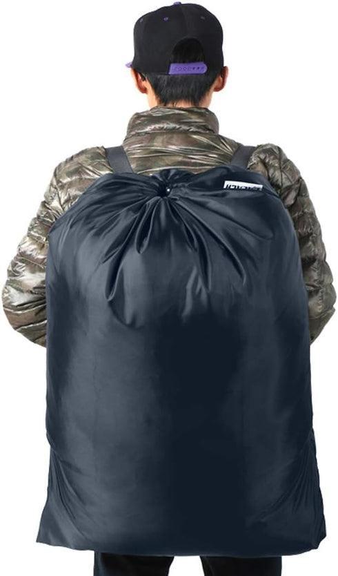 Laundry Bag Backpack, 27” x 34”Sturdy Laundry Bag with Shoulder Straps Drawstring Closure Heavy Duty Foldable Laundry Backpack for College, Travel...