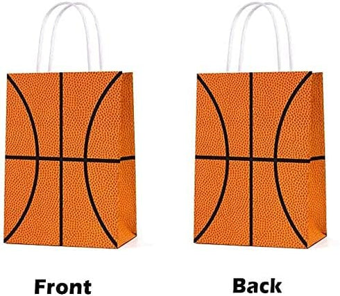 16 PCS Basketball Party Gift Bags for Basketball Party Supplies Birthday Decor Decorations, Party Favor Goody Treat Candy Bag Basketball Pattern G...