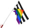 Pride Flag Rainbow Gay Flag LGBTQ Banner Garden Decor 3 x 5 Feet Double-Stitched for Gay Straight Ally with 6.5 Feet Red Telescoping Flag Pole Ext...