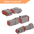 6 Kits DT Connector Kit 2 3 4 6 8 12 Pin Connectors with Size 16 Stamped Contacts IP68 Waterproof Automotive Electrical Connectors Plug...
