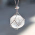 Crystal Stone Holder Necklaces - Crystal Cage Necklace, 1PCS Necklace and 6PCS Crystal Stones, Stainless Steel Fashion Pendant Necklace Jewelry, G...