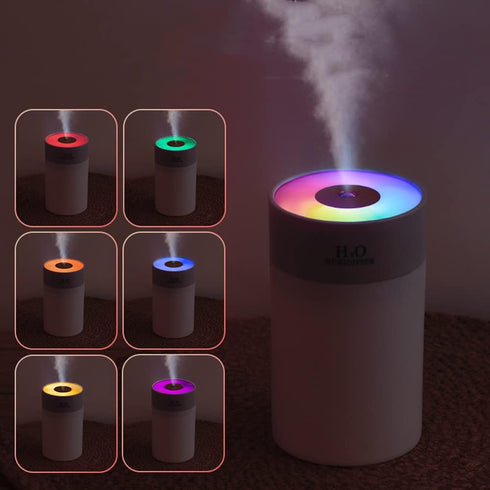 Colorful 260ml Humidifier,USB Power Supply,With 7 Color LED, Air Humidifier,Mini Air Humidifier,Can add essential oil,Suitable for Study Room, Bed...
