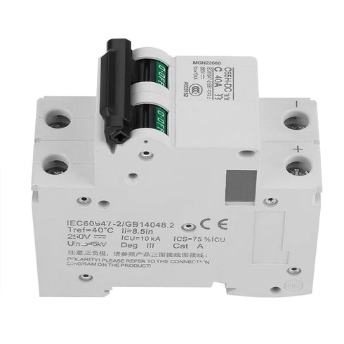 Premium Circuit Breaker, 2P 250V Low Voltage DC Miniature Circuit Breaker for Solar Panels Grid System(40A)...