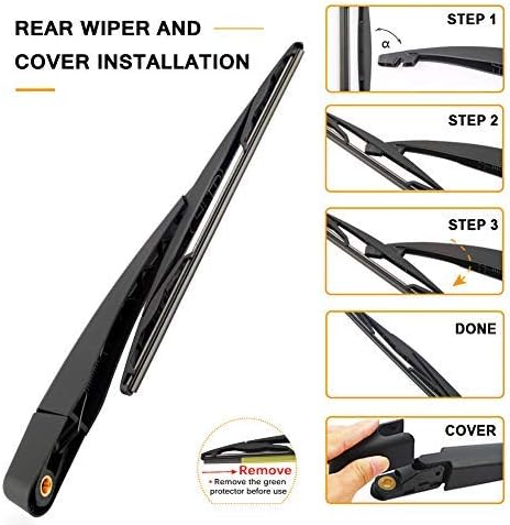 OEM Quality Replacement For 2008-2015 Dodge Grand Caravan 2008-2009 Chrysler Town and Country-Rear Windshield Back Wiper Arm blade Assembly...