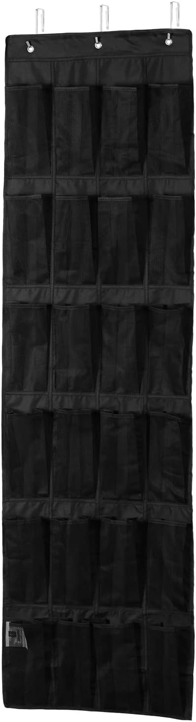 Amazon Basics Over the Door Organizer with 24 Pockets - Black...