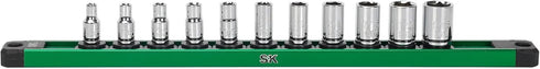 SK Tools USA 1/4" Drive, 11 Piece, 6 Point SAE, Standard Chrome Socket Set...