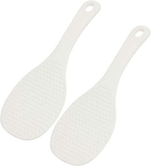uxcell Plastic Non Stick Rice Paddle Potato Food Service Spoon Scoop 7.8 Inch Length 2 Pcs White...