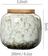 123Arts Ceramic Sugar Bowl Tea Canister with Sealed Wooden Lid...