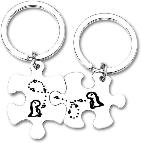 Dinosaur Keychains for Couples Gifts for Boyfriend Husband Anniversary Birthday Gift from Wife Girlfriend Valentines Day Christmas Gift for Dinosa...