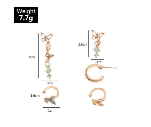 Butterfly Earrings Set for Women Girls Butterfly Ear Cuff Earrings Huggie Small Dangle Hoops Hypoallergenic Earrings Lightweight Earrings Modern J...