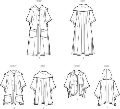Simplicity Misses' Ponchos Sewing Pattern Kit, Code S9649, Sizes S-M-L-XL-XXL, Multicolor...