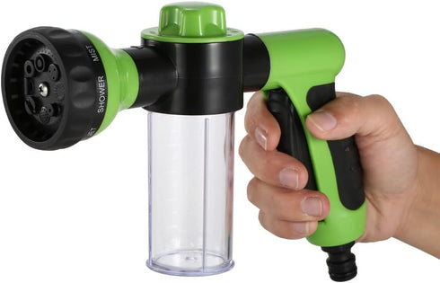 Multifunctional Car Wash Nozzle with Soap Dispenser 8 in 1 High Pressure Garden Hose Nozzle Car Foam Wash Gun for Car Washing Pet Washing Window C...