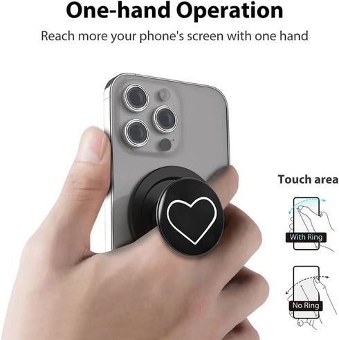 Magnetic Phone Grip Compatible with MagSafe, Phone Ring Holder Finger Kickstand, Adjustable Metal Phone Rings Gripper Stand Compatible with Magnet...