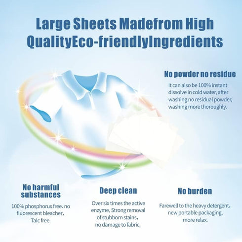 Laundry Detergent Sheets - Family Pak up to 100 loads (50 sheets) - Lavender - Powerful/Hypoallergic/Eco-friendly/Biodegradable...