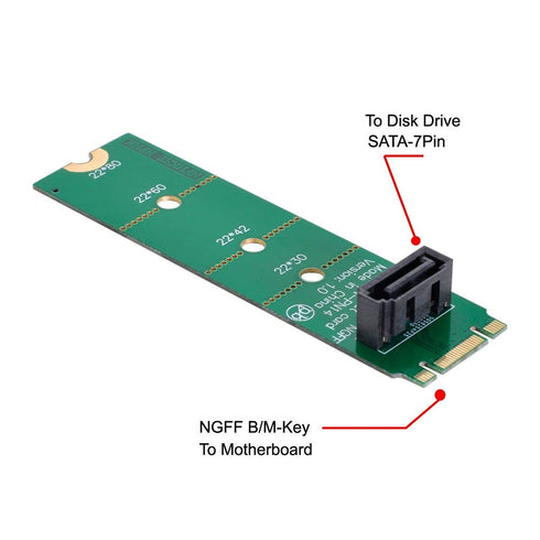 chenyang CY NGFF B/M-Key M.2 to Vertical SATA 7 Pin Hard Disk Drive SSD PCBA Extension Adapter for Motherboard...