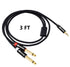 Devinal 3.5mm TRS to Dual 1/4"(6.35mm) TS Y-Cable, 1/8" to Two 6.35mm Mono Stereo Splitter Cord, Compatible for Computer Sound Cards, CD Players, ...