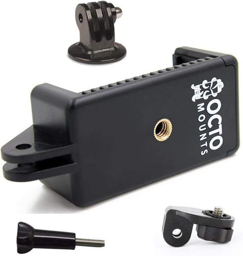 | Universal Smartphone Holder w/GoPro Style Mount Attachment, Tripod Adapter & Screw Adapter for Any Phone. Connect Your Smartphone to Any GoPro M...