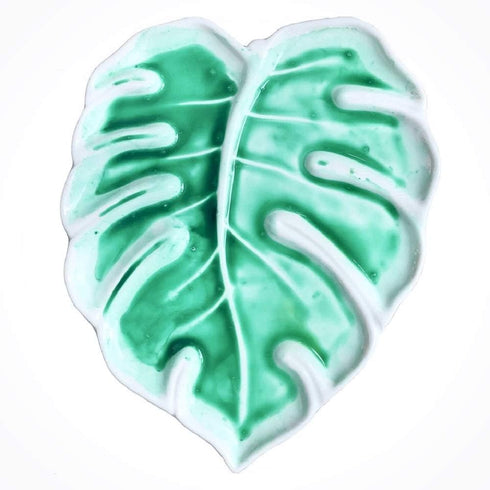 Porcelain Watercolor Palette 6.7in Monstera Leaf Artist Professional Ceramic Palette (Porcelain)...