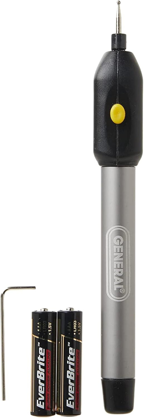 General Tools Cordless Engraving Pen for Metal - Diamond Tip Etching Tool for Engraving Toys, Sporting Goods, & Glass Gifts...