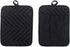 Anyi Cotton Pot Holders with Pocket, Heat Resistant Black Counter Table Hot Pads for Kitchen...
