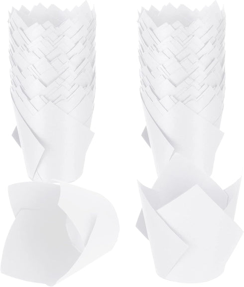 Jutom 200 Pack Tulip Cupcake Liners Paper Baking Cups Greaseproof Muffin Liners Grease Resistant Cupcake Wrappers for Weddings Birthday Cake Balls...