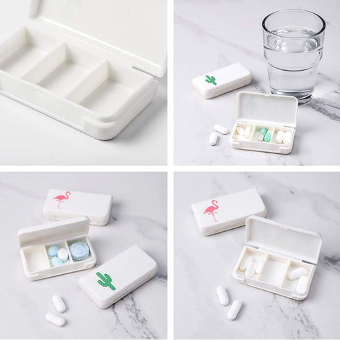 4 Pcs Daily Pill Box Case Waterproof Medicine Organizer Vitamin Holder Mini Pill Medicine Container for Travel Use...