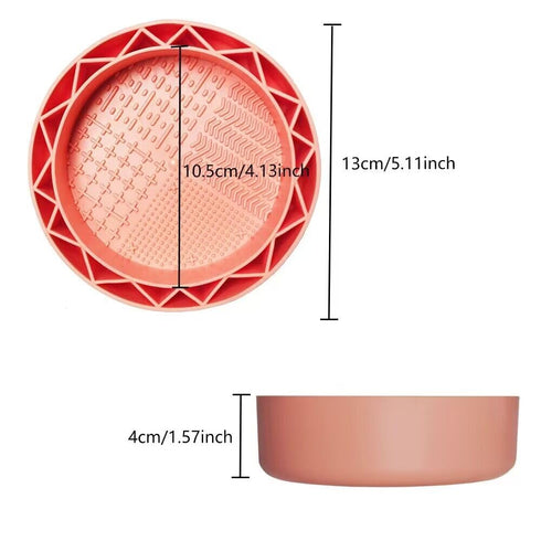3 in-1 Makeup Brush Cleaner, Sillicon Brushes Cleaning Mat Brush Holder Bowl Prtable Cleaning Tool(Orange)...