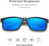 KINGSEVEN Design Wood Polarized Rectangular Sunglasses for Men, Walnut Wooden Frame Mirrored Glasses for Driving W5508...