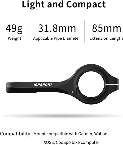 iGPSPORT Bike Computer Mount, Common Extended Out Front Bike Mount Compatible with Garmin Wahoo Bryton Cycplus CooSpo Cycling Computer GoPro...
