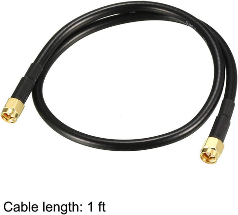uxcell Antenna Extension Cable SMA Male to SMA Male Coaxial Cable RG58 50 Ohm 1 ft...