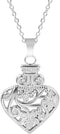 Jude Jewelers Stainless Steel Heart Bottle Shaped Floral Pattern Wedding Party Valentines Vacation Christmas Pendant Necklace...