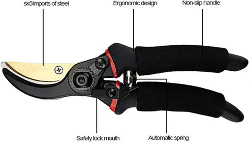 Heavy Duty Bypass Pruning Shears Gardening Manual Pruning Shears Plant Shears Flower Shears Best Gardening Shears, Tree Pruners Cutting Branches H...