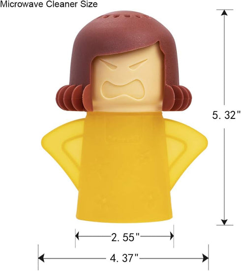 Angry Mom Microwave Cleaner, Mad Mama Microwave Steam Cleaner, Just Add Vinegar and Water, Easily Cleans the Crud in Minutes (Yellow)...